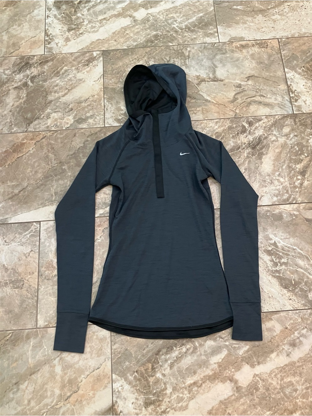 Nike Women's Dri-Fit Wool Running Snap Hoodie Black Size XS - Picture 6 of 6